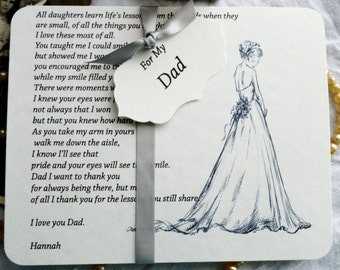 DAD-Father of the Bride Thank You Card-Poem-Personalised-Wedding-Card