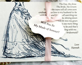 Will You be  be my Bridesmade card- Keepsake-Poem-Wedding-Personalised-Vintage Style