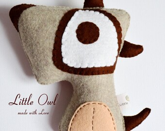 Rusty The Dog  Felt Little Owl Toy/Home Decoration