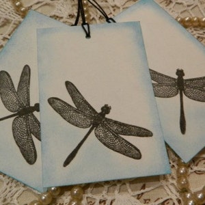 Vintage Inspired Dragonfly Gift / Luggage Tags Set Of 6 image 2