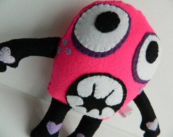 Happy Halloween Funny Pink Monster Felt Toy / Home Decoration