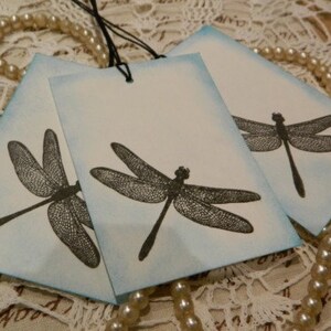 Vintage Inspired Dragonfly Gift / Luggage Tags Set Of 6 image 4