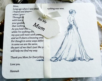 MUM-Mother of the Bride Thank You Card-Keepsake-Wedding-Personalised-Vintage Card