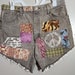 34" Patched Denim Shorts With Patches Jeans Patchwork Grunge Peace Sign ...