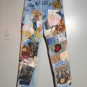 33 Patch Jeans Men Women Patchwork Denim Both Sides With Tons of ...