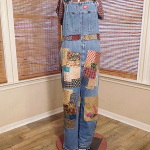 Quilter's Denim Overalls Quilt Patches Upcycle - Etsy