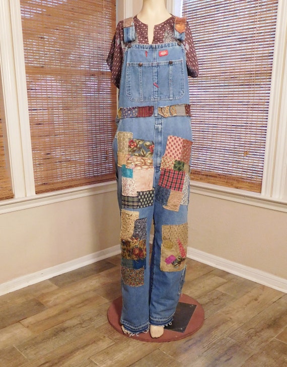 Overalls Women Upcycled Jeans Denim Patched Patchwork - Etsy