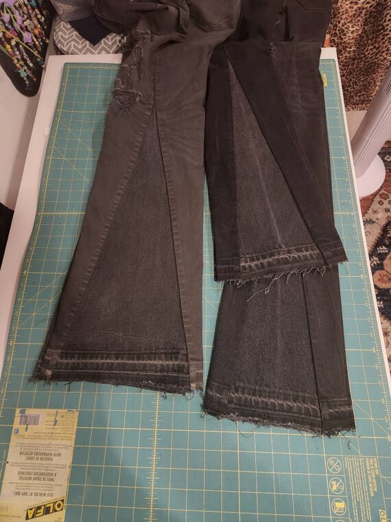 RESERVED Bell Bottom Jeans Flare and Bootcut Made From Skinny - Etsy