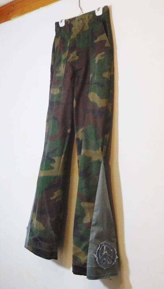 camo bell bottom jeans