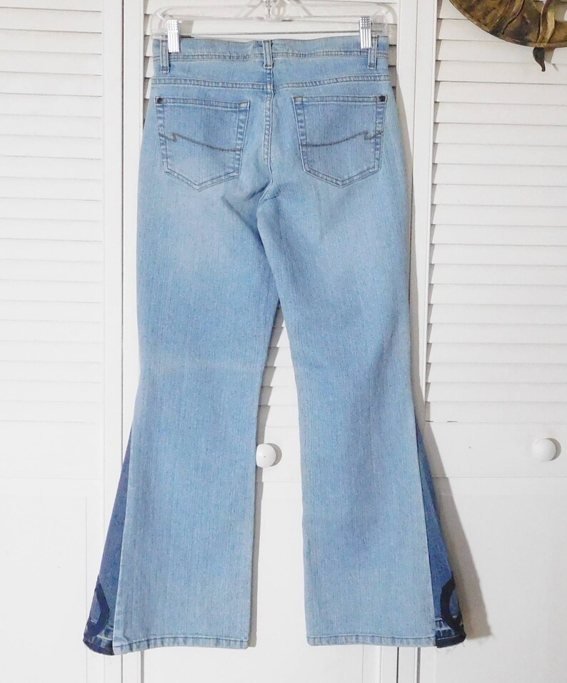 Hippie Bell Bottom Jeans 70s Bellbottoms Upcycled Hippy | Etsy