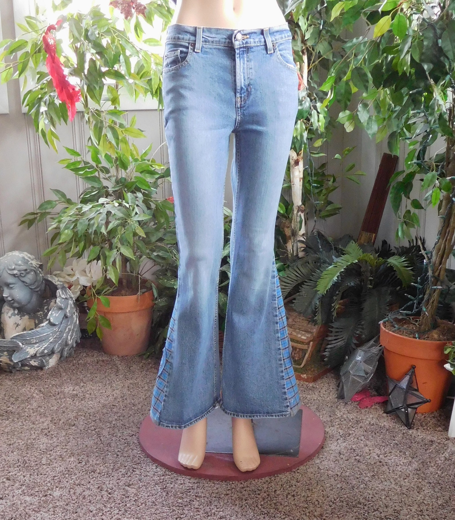 Bell Bottom Jeans Size 4 Hippie 70s Style Clothes Peace Sign | Etsy