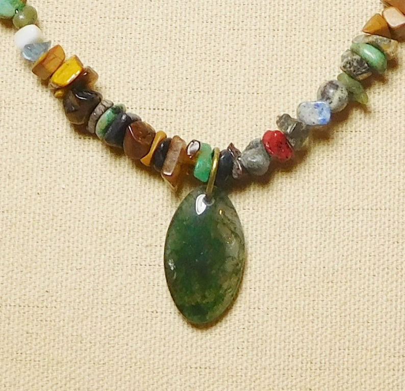 Statement Designer Agate Boho Festive Handmade Natural Rare Gem Stone Nacklace