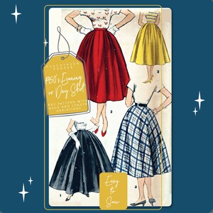 1950s Evening or Day Skirt (with pockets!) Vintage Pattern, 26 inch waist, 1131, DIGITAL download pattern -  PDF