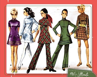 Digital Product - 1960s Ultimate Dress & Pants Vintage Sewing Pattern 8463, 28 inch bust, DIGITAL download pattern -  PDF