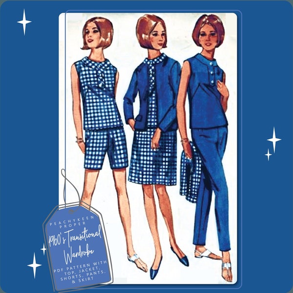 1960s Transitional Wardrobe Sewing Pattern 4359, 34 inch bust, DIGITAL download pattern -  PDF