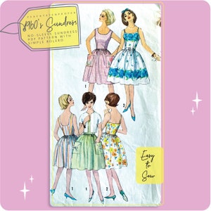 1960s Sundress Vintage Sewing Pattern 4930, 32 inch bust, DIGITAL download pattern -  PDF