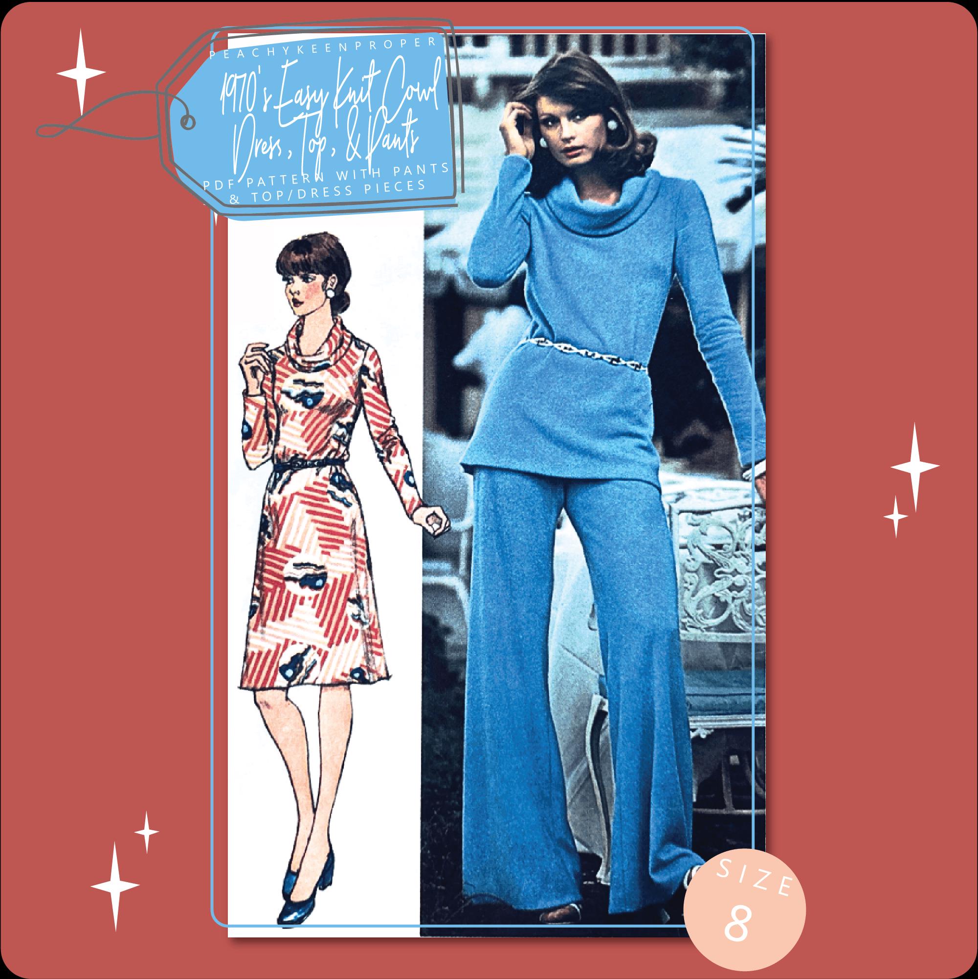 70s Cowl Neck Dress UK