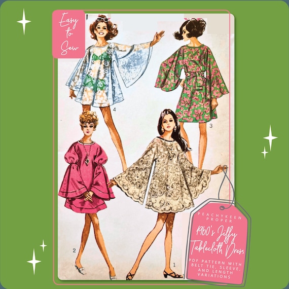 Digital Product - 1960s Jiffy Tablecloth Dress Vintage Sewing