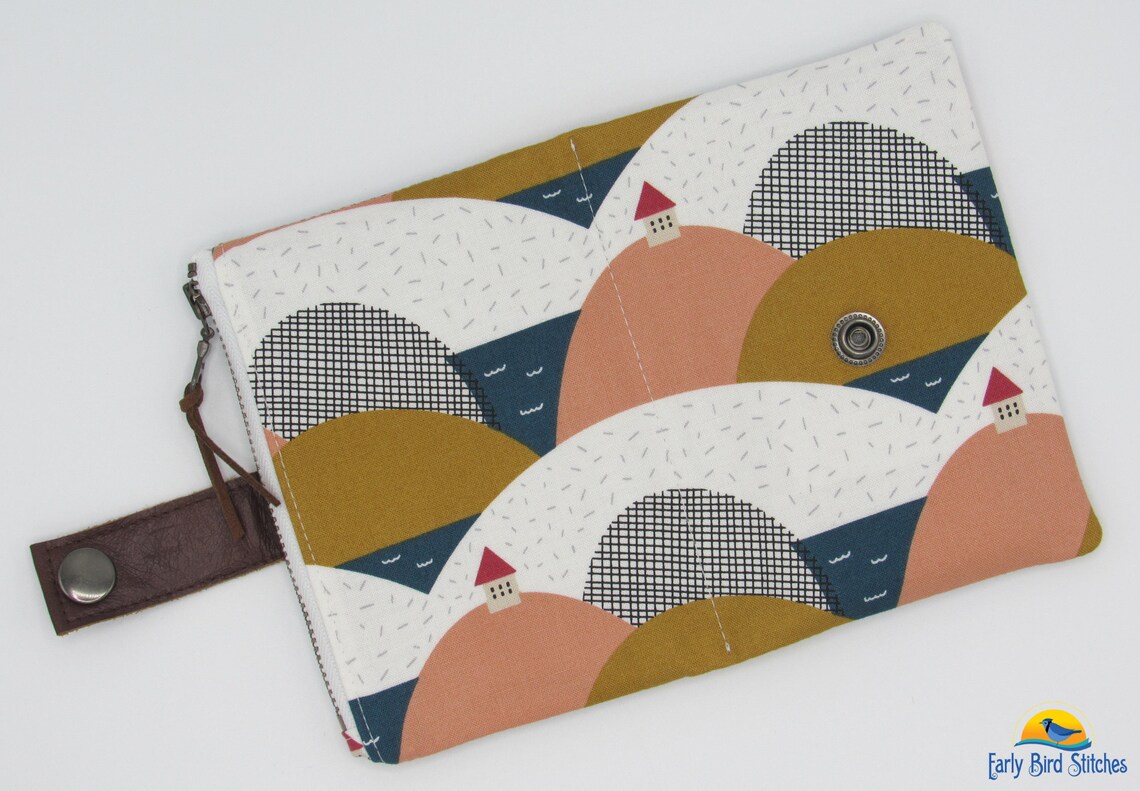 figo fabrics landscape essex wallet with zipper pocket and