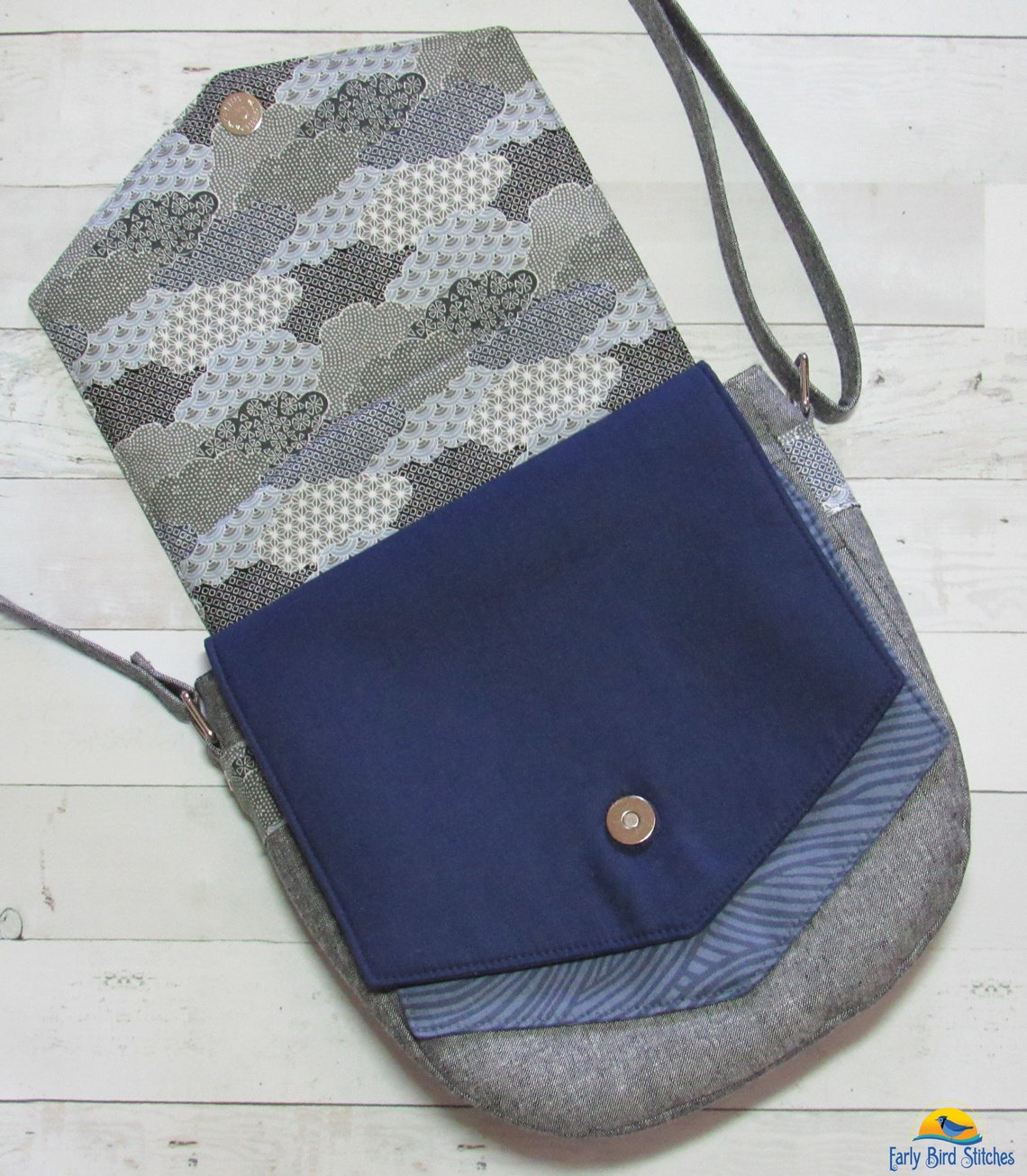 Shoulder / Cross Body Purse W/ Unique Triple Flap Design in Etsy