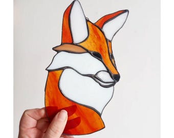 Set of 5 Pink Fox, Stained Glass With Glitter - Etsy