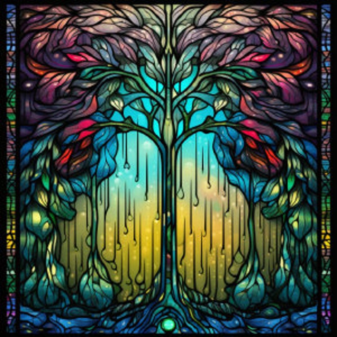 Stained Glass Tree Digital Download Printable - Etsy