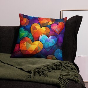 Rainbow Heart Pillow
