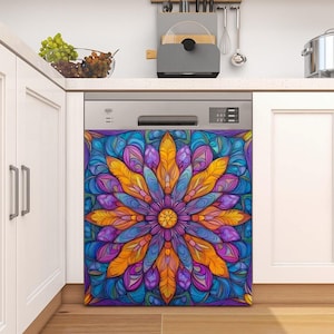 Purple Blue Kitchen Dishwasher Magnet Cover Magnetic