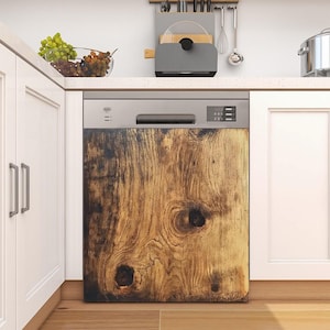 Wood Dishwasher Magnet Cover Recycling Bin Can Cover
