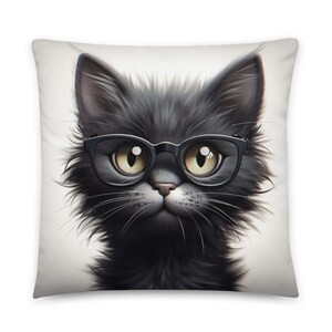 Kitten Pillow Cat Pillow Silly kitten with glasses