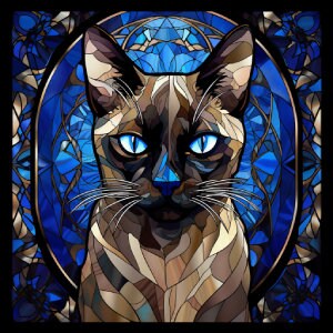 Siamese Cat Wall Art, Printable, Digital download