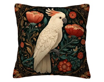 Cockatoo Velvet Throw Pillow Covers (Single-Sided Design)