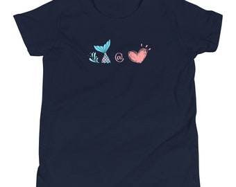 T-shirt à manches courtes pour jeunes Sirène au cœur