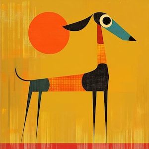 Mid Century Dog Wall Art