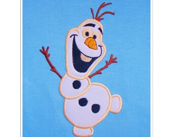 Frozen Olaf Shirt - Top Quality Applique Embroidery on Children's Pink or Blue Tee Shirt for Play Dates,  Birthday Parties & Movie Night