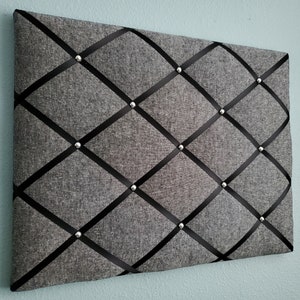 Charcoal linen fabric memo, photo, vision board