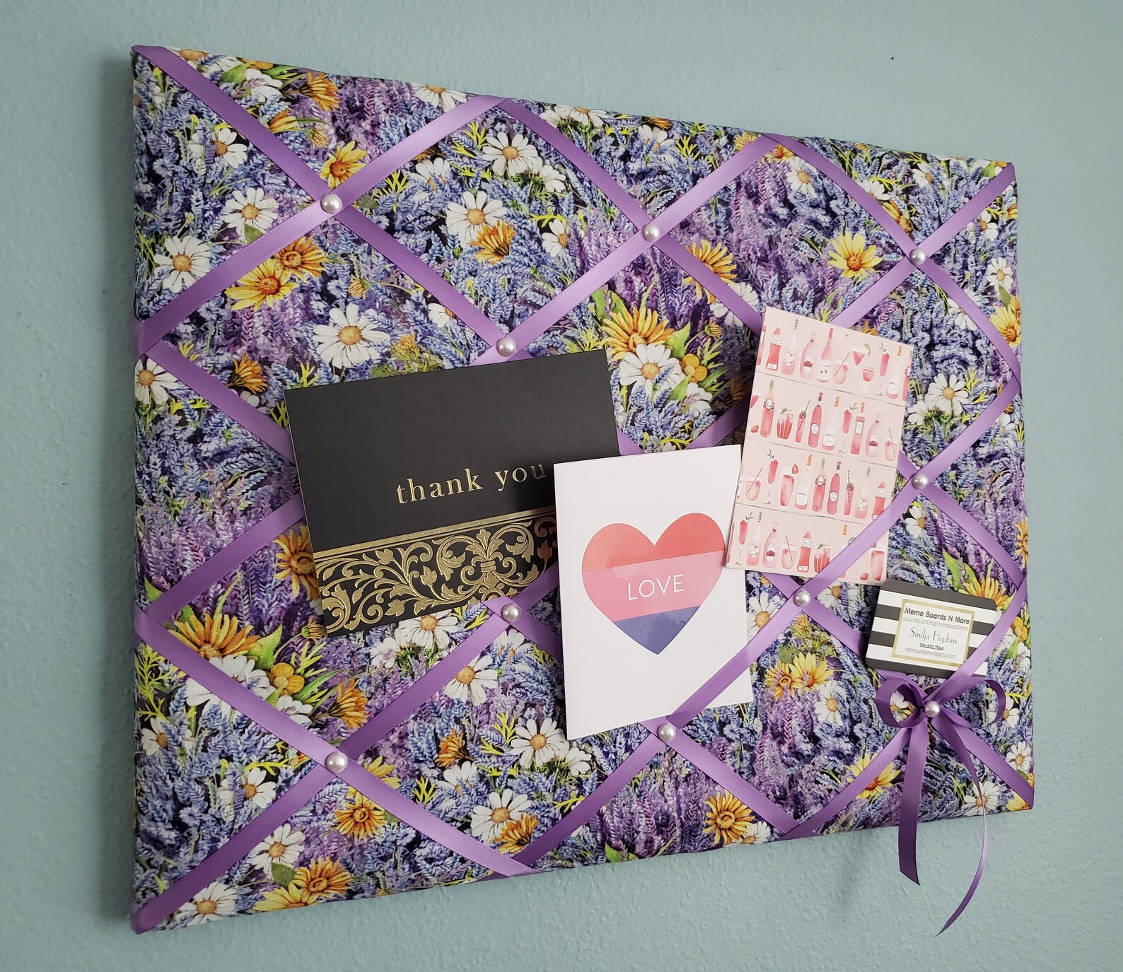 Lavender Field Themed Fabric Memo / Photo / Vision Board Etsy
