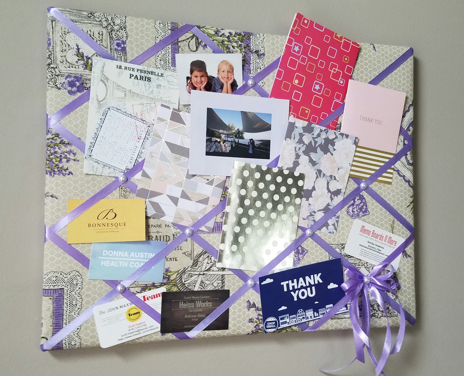 Lavender Themed Fabric Photo Memo Vision Board Etsy