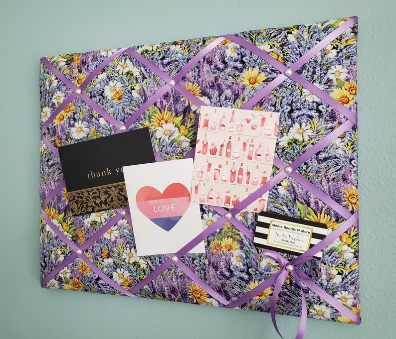 Lavender Field Themed Fabric Memo / Photo / Vision Board Etsy