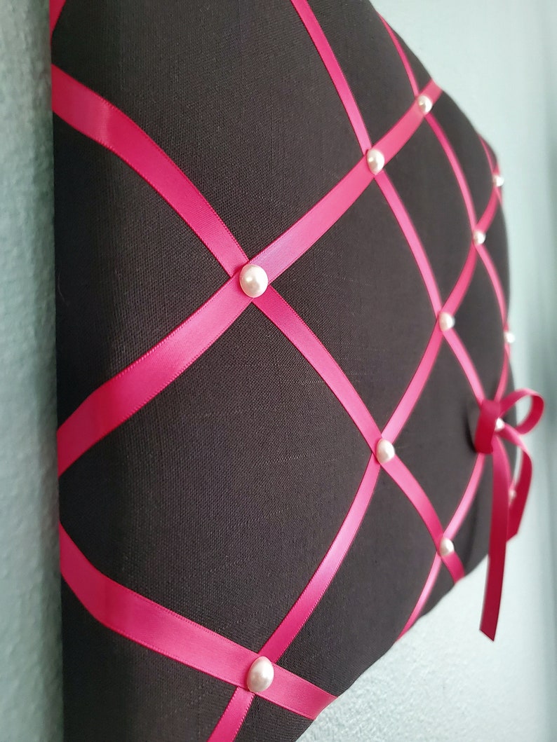 16x12in Black and Pink Fabric Memo / Photo / Vision Board Etsy