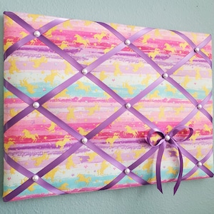 16x12in Unicorn themed fabric memo / photo / vision board
