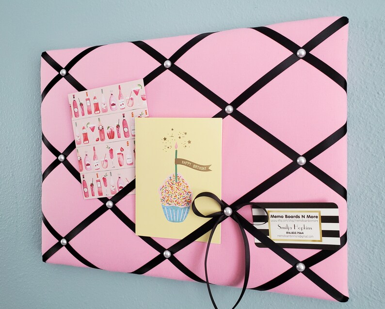 Pink Fabric Memo / Photo / Vision Board Etsy