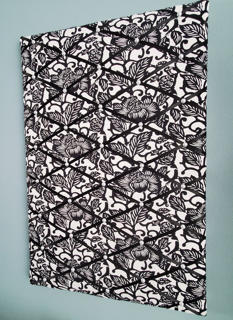 Large Black and White Fabric Memo / Photo / Vision Board | Etsy