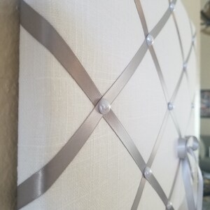 16x12in White linen fabric memo / photo / vision board image 6