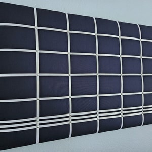 Large navy blue and white fabric memo, photo, vision board