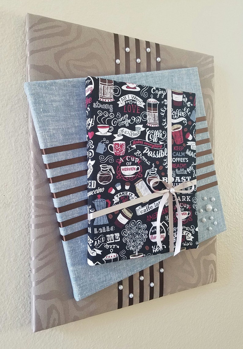 Coffee themed fabric 3D fabric wall art | Etsy