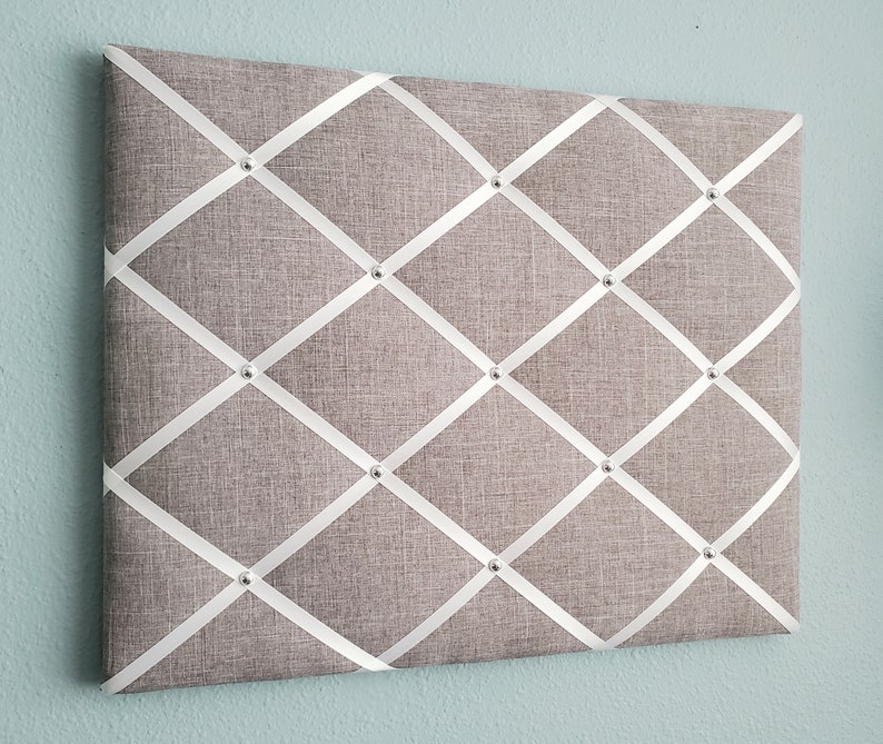 Grey Fabric Memo / Photo / Vision Board Etsy