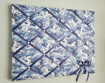 Ocean waves themed fabric memo / photo / vision board