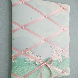12x16in Unicorn themed fabric memo, photo, vision board