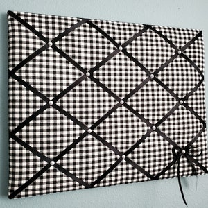 18x14in Black and white gingham fabric memo, photo, vision board
